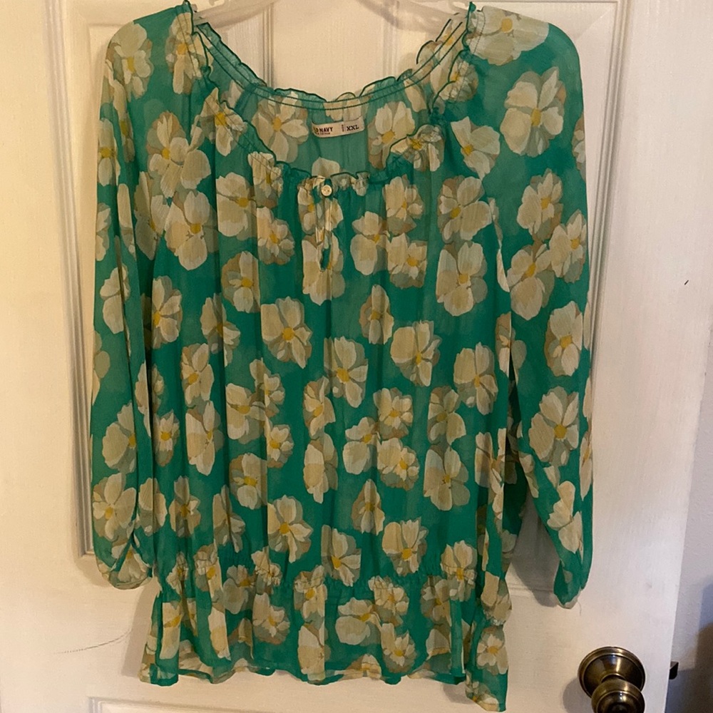 Beautiful lightweight, flowered blouse
